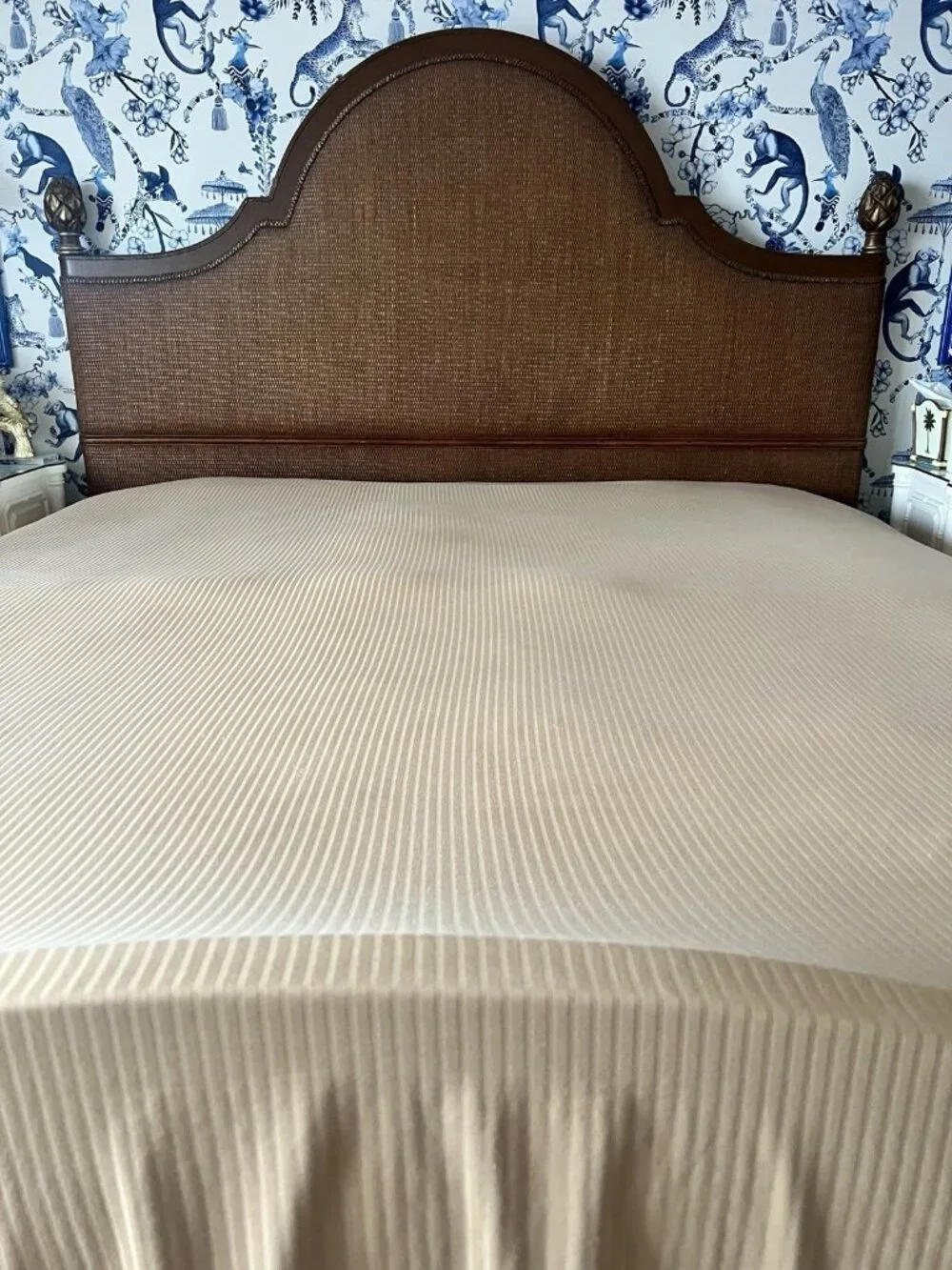 SEARS KING California 3 pc 1) Flat 2) Std Pillowcases Gold Jacquard 100% Cotton
